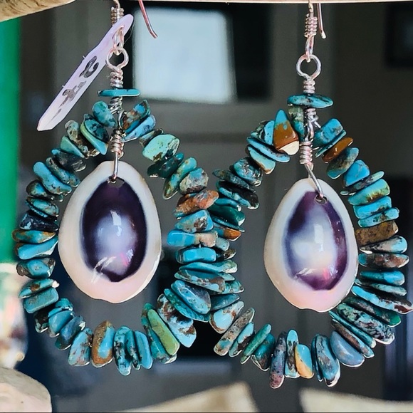 ❤️SOLD❤️Hippie, Turquoise Earrings - Picture 1 of 5